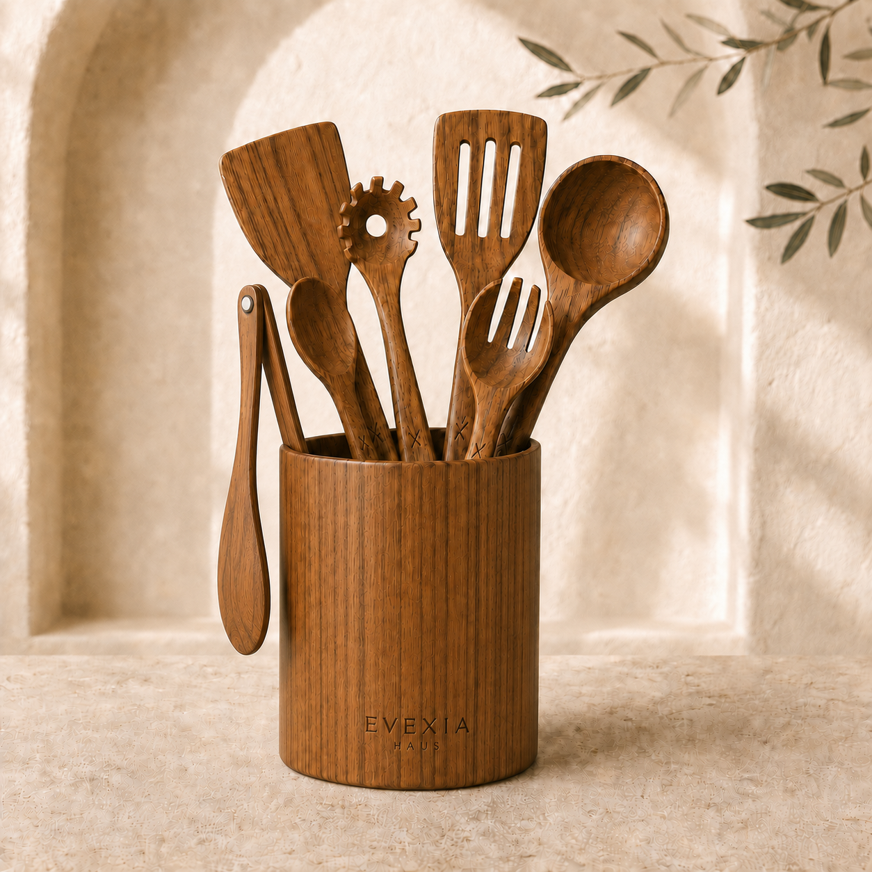 8-Piece Teak Kitchen Utensil Set
